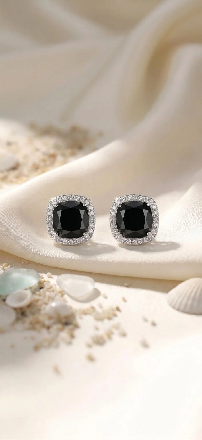 Velvet Square Studs