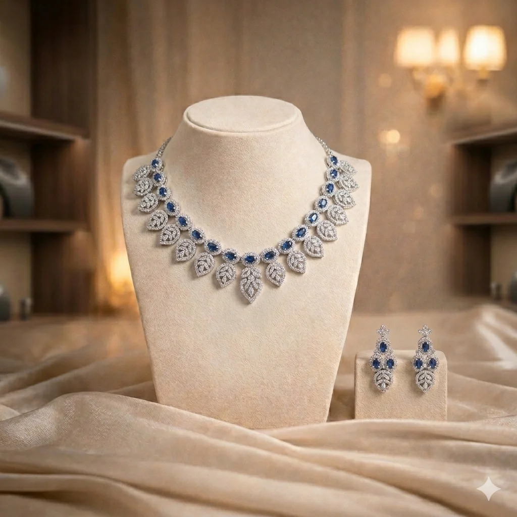 Indigo Bloom Necklace Set