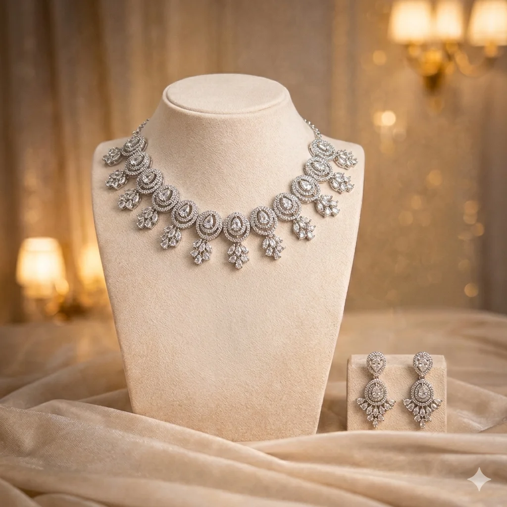 Sitara Halo Necklace Set